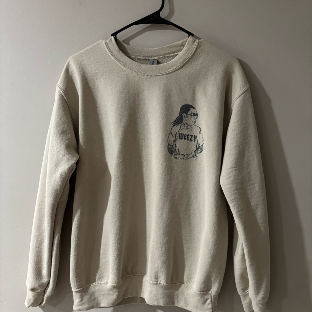 Cream Graphic Men's Crewneck Sweater